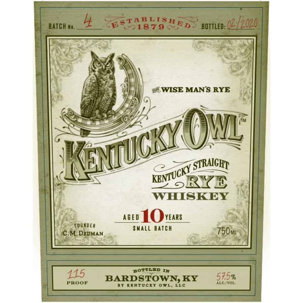Kentucky Owl 10-Year-Old Batch #4 Straight Rye Whiskey