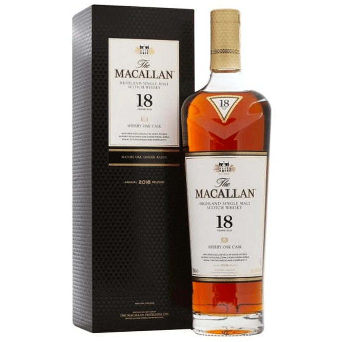The Macallan Sherry Oak 18 Year Single Malt Scotch Whiskey